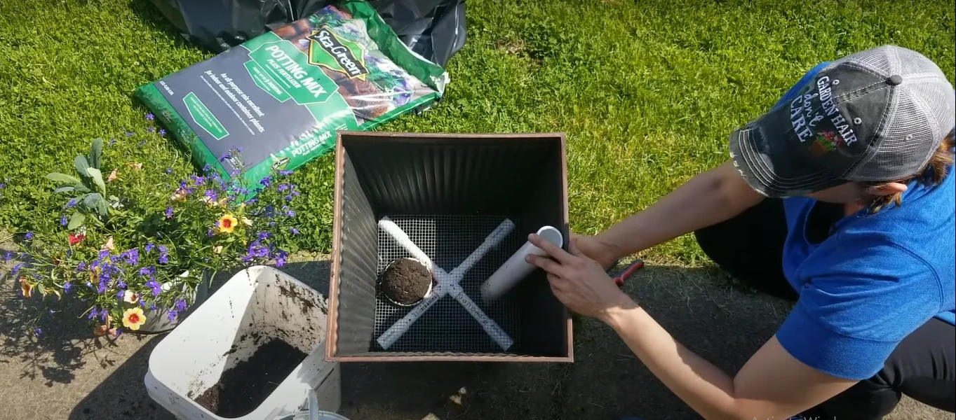 plant with a self watering water reservoir